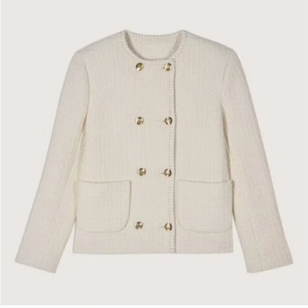 New Ba&sh Joe Tweed Ecru Jacket NWT XS